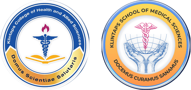 Klintaps University College and Klintaps School of Medical Sciences crests