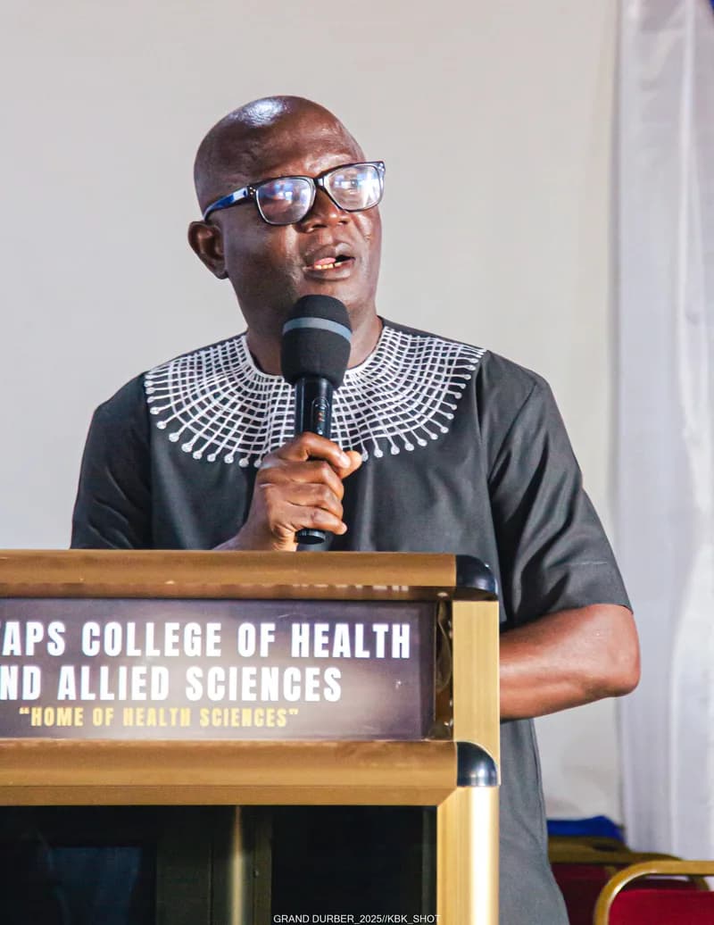 Douglas Frimpong-Nnuroh preparing for the Traditional Medicine lecture