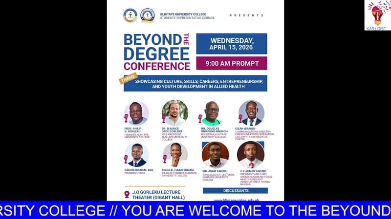 Beyond the Degree Conference — live from the J.O. Gorleku Lecture Theatre